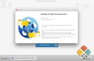 NoteBurner M4V Converter Plus 主界面